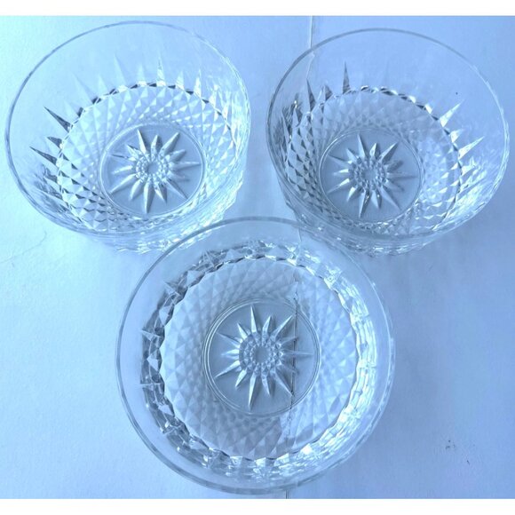 Set of 3 Arcoroc France Brand Clear Decorative Salad Glass Bowls 2.5" Diameter - Picture 1 of 11